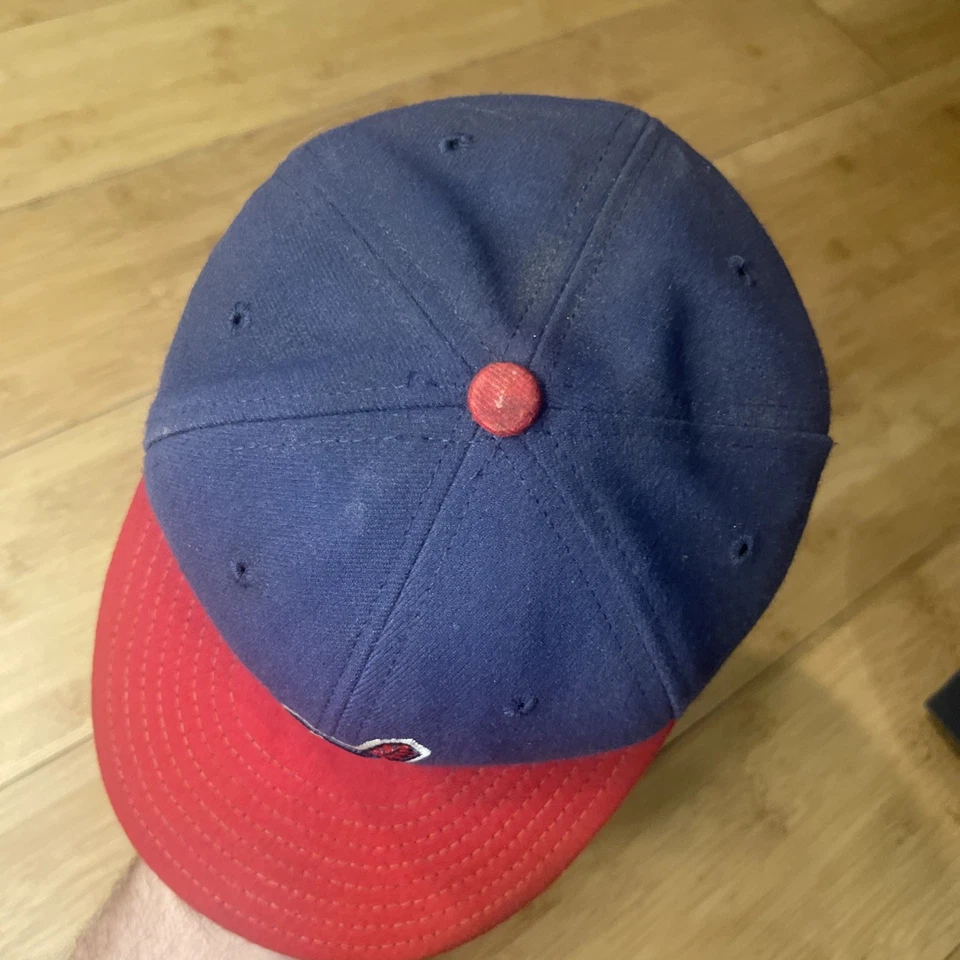 New Era 59FIFTY O/F Cool Base USA Cleveland Indians Chief Wahoo Fitted 7 1/4 Hat - Image 3 of 4