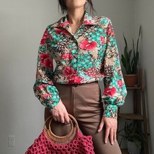 70s vintage floral button down