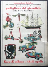 FIERA di MILANO - Mostra del GIOCATTOLO  -Pubblicità dell'epoca 1934 -PINOCCHIO