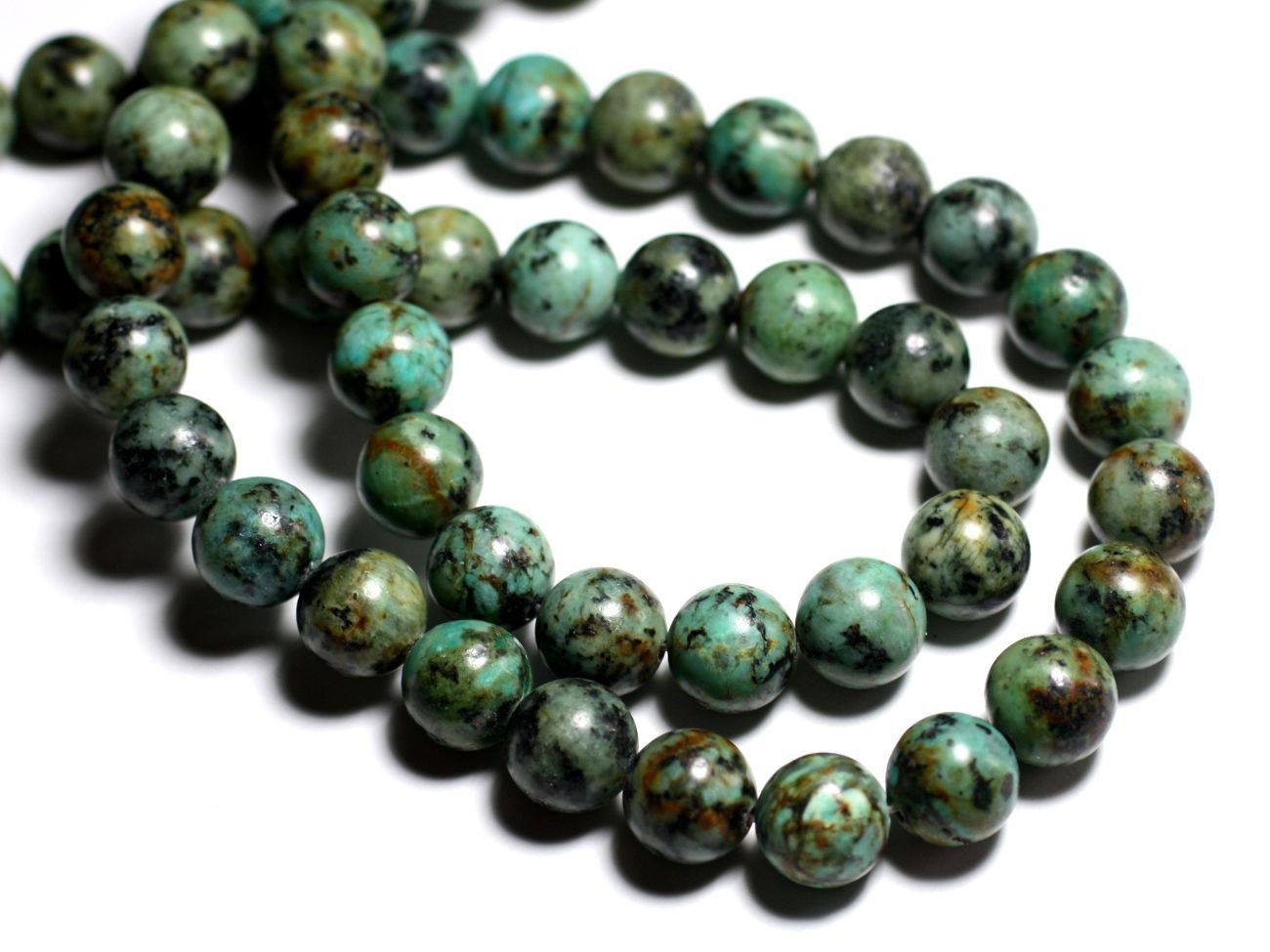 Perles Turquoise Afrique 12mm en fil de 39cm pour bijoux uniques haut de gamme
