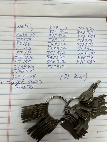 31 VINTAGE WATLING Slot Scale Machine Keys, Bell Lock Yale Chicago