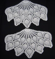 Vtg Hand Crochet 2 Snood Pineapple Welcome Backs  23x15" each Granny Made Kitchy