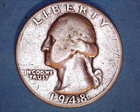 1948-D  Washington Quarter   FINE  **1225-5