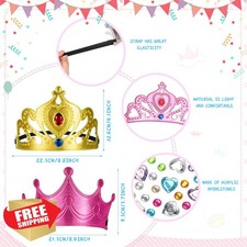 Yaomiao 66pc Foam Princess Tiaras DIY Crown Kit