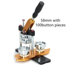 Metal Badge Machine with 100pc 58mm Mould Set, Button Press