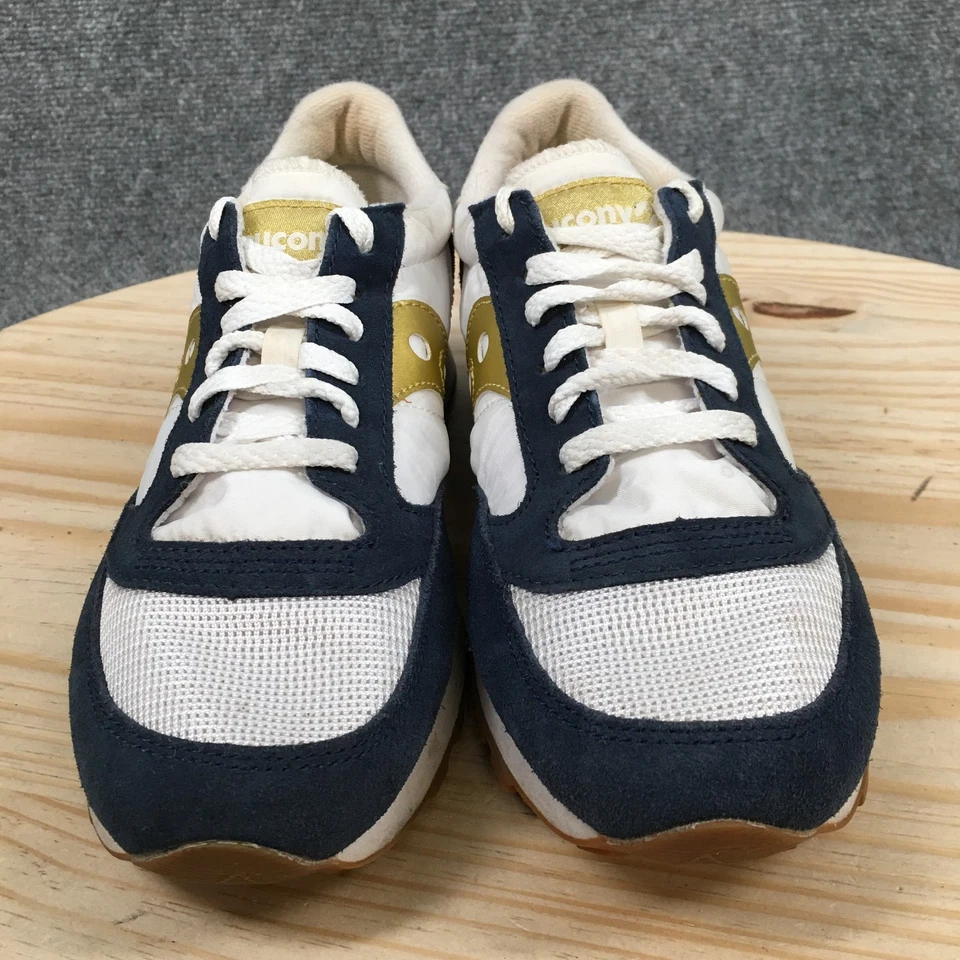 Saucony Womens 8.5 Navy White Gold Jazz Original Running Sneakers Leather Mesh - Image 4 of 4