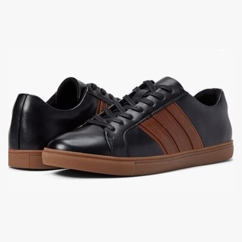 UNLISTED BY KENNETH COLE STAND MIX SNEAKERS IN BLACK COGNAC NWOB MEN'S SIZE 7