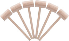 6 Pack Wooden Crab Mallets Seafood Hammer Lobster Cracker, Hardwood