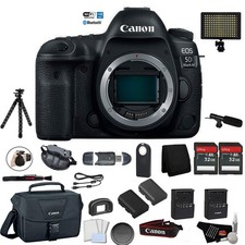 Canon EOS 5D Mark IV Full Frame Digital SLR Camera Body Bundle Microphone  Scr