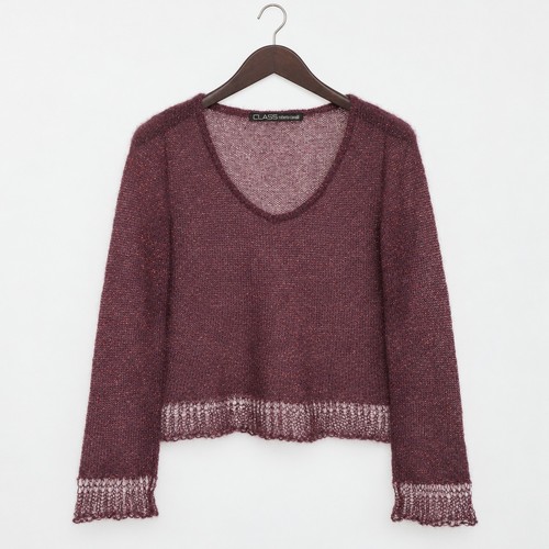 Roberto Cavalli, Women Class Roberto Cavalli Mohair Jumper Plum Sparkle IT42 UK10 US8 XOB350