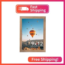 JCJMY 9x12 Picture Frame Rustic Brown for Wall Hanging, Wall Mounting Horizontal