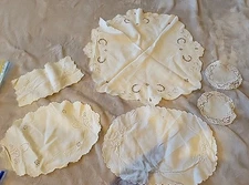 Vintage Lace Doily Lot Of 6 Lace Cotton Cream Color 