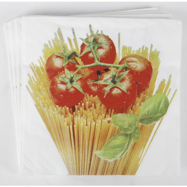 24X 20Er Packung Servietten 33X33Cm 3-Lagig Papiertuch Tomate Nudeln 480 StüCk-image