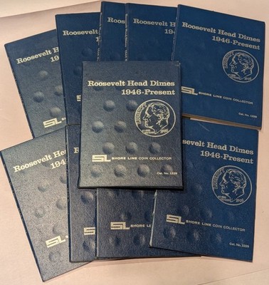 10x Roosevelt Dime 1946 to 1966 Shore Line 54 Hole 10 Cent Coin Folder Book 1229