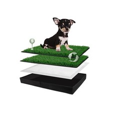 HQ4US 4LEGS Dog Grass Pad with Foldable Dog Litter Box, Small Liner Base 23 ...