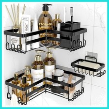 Corner Shower Caddy, 3 Pack Adhesive Bathroom Accessories with Soap Holder, S...
