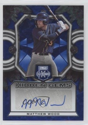 2023 Panini Elite Extra Edition Hidden Gems Blue Matt Wood Matthew Auto 1k5