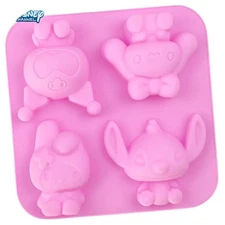 Silicone Ice Cube Tray / Treat Mold Bakeware - Stitch & Hello Kitty - New
