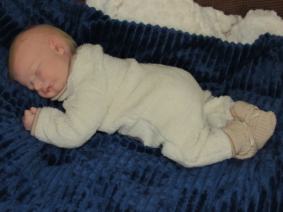 Big Baby Realborn Ethan Asleep, 21" 5 libras 13 OZ. Certificado de autenticidad Foto 2 de 4