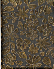 Black Gold Foil Floral Journal Notebook 6x8 50 Sheets Ruled Blue Tinted Pages