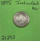 1875 Indian Head Cent / Penny 1c AG About Good