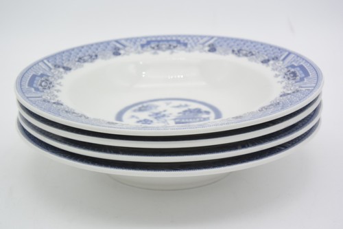 Set 4 Zuppiere Cerchio Porcellana Collezione Smeraldo Blu Giardino Cinese (8,5") - Foto 6 di 6