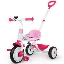 2 in 1 Toddler Tricycle Age 2 3 4 Years Old, Kids Trike with Adjustable Push ...
