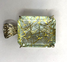 Natural 123 Ct Brazilian Rutilated Quartz Pendant Yellow Certified Gemstone