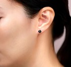 925 Sterling Silver Stud Earrings With 6MM Round Black Onyx Rare Gift For Her — photo 2