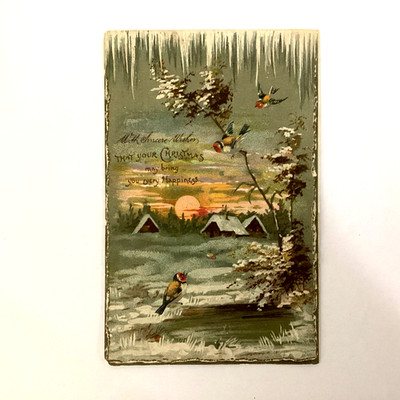 ANTIQUE GERMAN EMBOSSED CHRISTMAS POSTCARD UNPOSTED CARTE POSTALE BREIFKAART