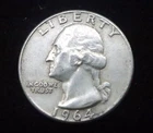 1964 Washington Quarter 90% Silver US Coin Circulated Pre-1965