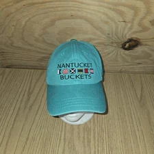 Nantucket Buckets Hat Teal Adjustable Baseball  Cap w/ Embroidery See Pics