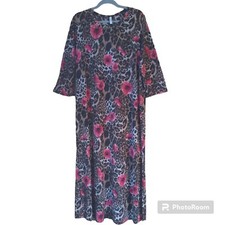 Lillypad 1X Leopard & Floral Print Dress Stretch Excellent Condition 