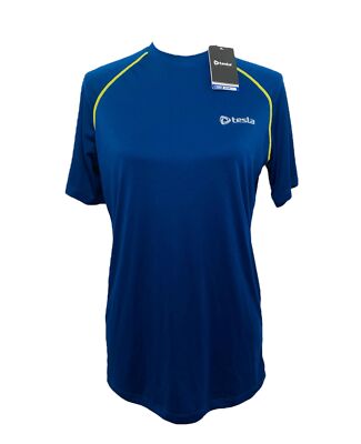Tesla Athletic Shirt Mens Medium Blue Hyper Dri Training Plasma Skin