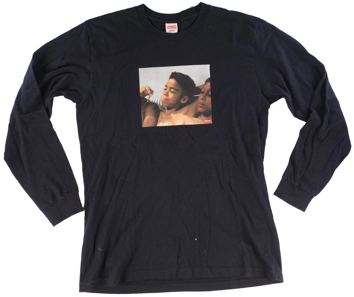 Supreme Size L Long Sleeve Solid Regular Size T-Shirts for Men for