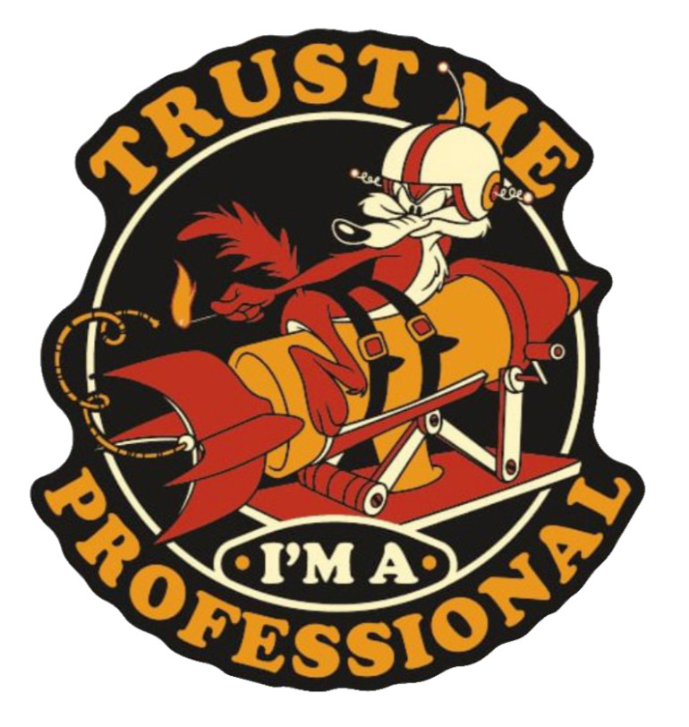 Wiley - Trust Me I'm A Professional - 4" Vinyl Decal Car Window Trailer Cooler