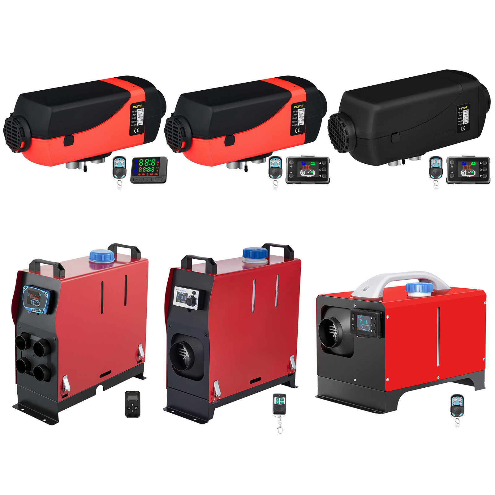 VEVOR Diesel Air Heater 2/3/5KW 12V LCD Remote Control 10L Tank Caravan RV Truck Game Room