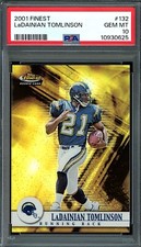 2001 Topps Finest #132 LaDainian Tomlinson Rookie #145/1000 PSA 10