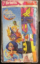 Handcraft Super Hero Girls 7 Pack Multicolor Hipsters Panties Underwear Sz 4 NEW
