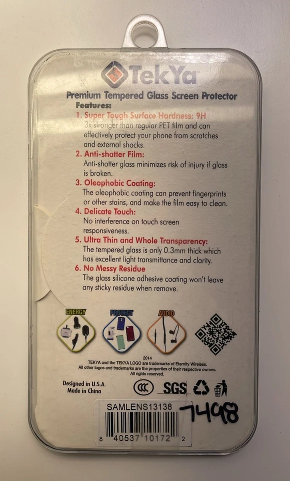 Protector Pantalla Cristal Templado Premium Tekya para Samsung Galaxy S5 Mini Foto 4 de 4