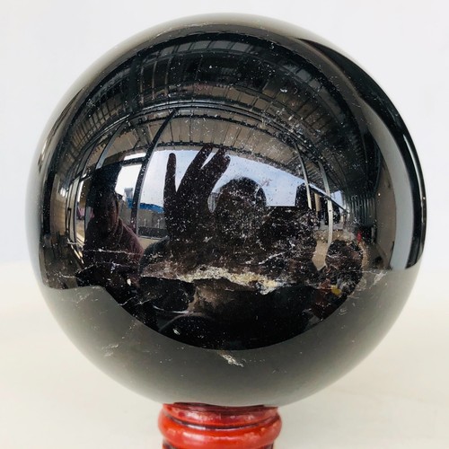 940g Natural Black Smokey Quartz Crystal Sphere Mineral Specimen Healing AH228 - Picture 12 of 14
