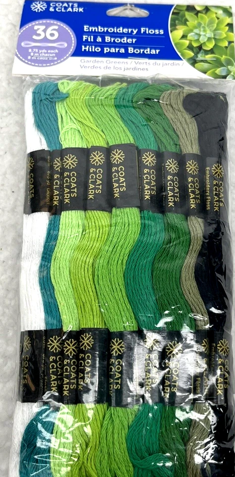 Coats & Clark 6-Strand Embroidery Floss Garden Greens Value 36-Pk - 073650055478 - Image 2 of 4