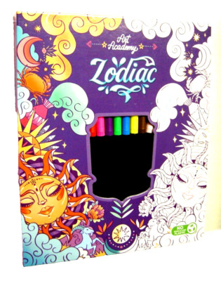Art Academy Zodiac : Coloring Kit with Dual-Tip Brush Pens and Stencils by...