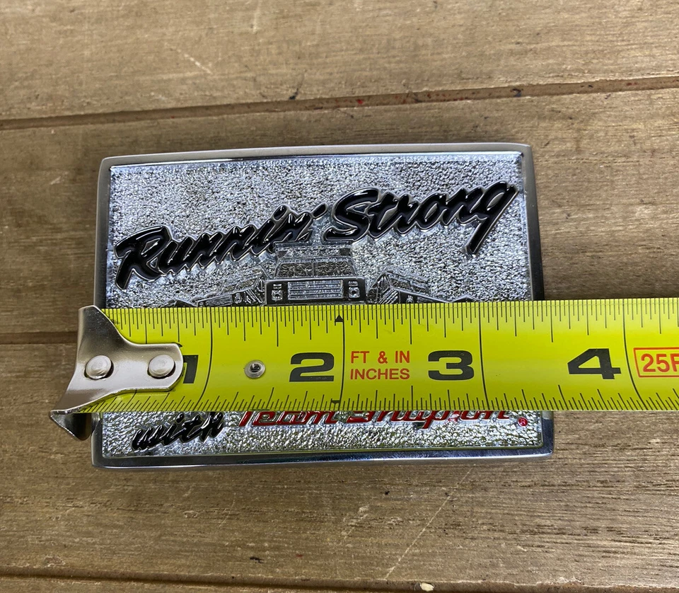 Винтажная защелкивающаяся пряжка ремня прочная хромированная на латуни SSX-1176 сделано в США - Изображение 2 из 4