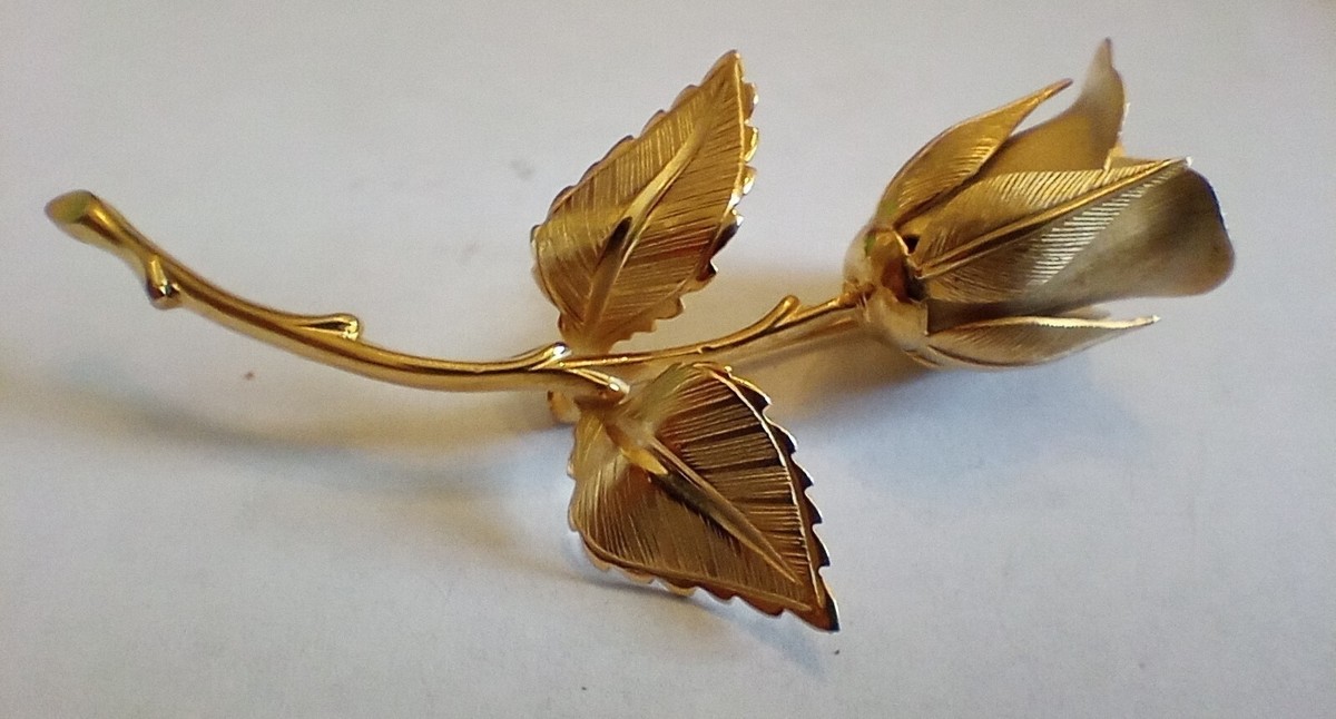 Vintage 1960's Giovanni Cerrito Gold-Tone Rose Brooch | eBay