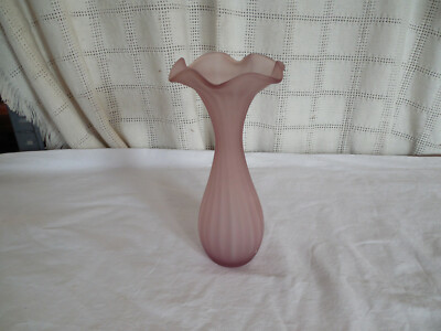 UCCG pink frosted glass vase 7 3/4''