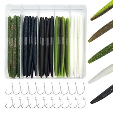 Senko Worms for Bass Fishing,Soft Plastic Fishing Lures,30pcs Rubber Fishing ...