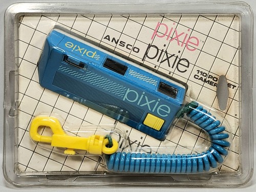 Vintage PIXIE POCKET CAMERA 110mm Blue Keychain ANSCO 1980s - Picture 4 of 4