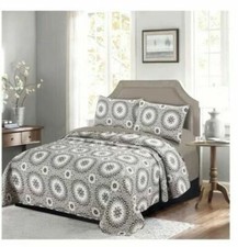 Gala 3-Piece Full/Queen Quilt Set in Gray