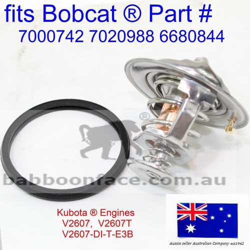 fits Bobcat Thermostat & Gasket 7000742 7020988 6680844 Kubota V2607T S570 S590 - Afbeelding 5 van 10